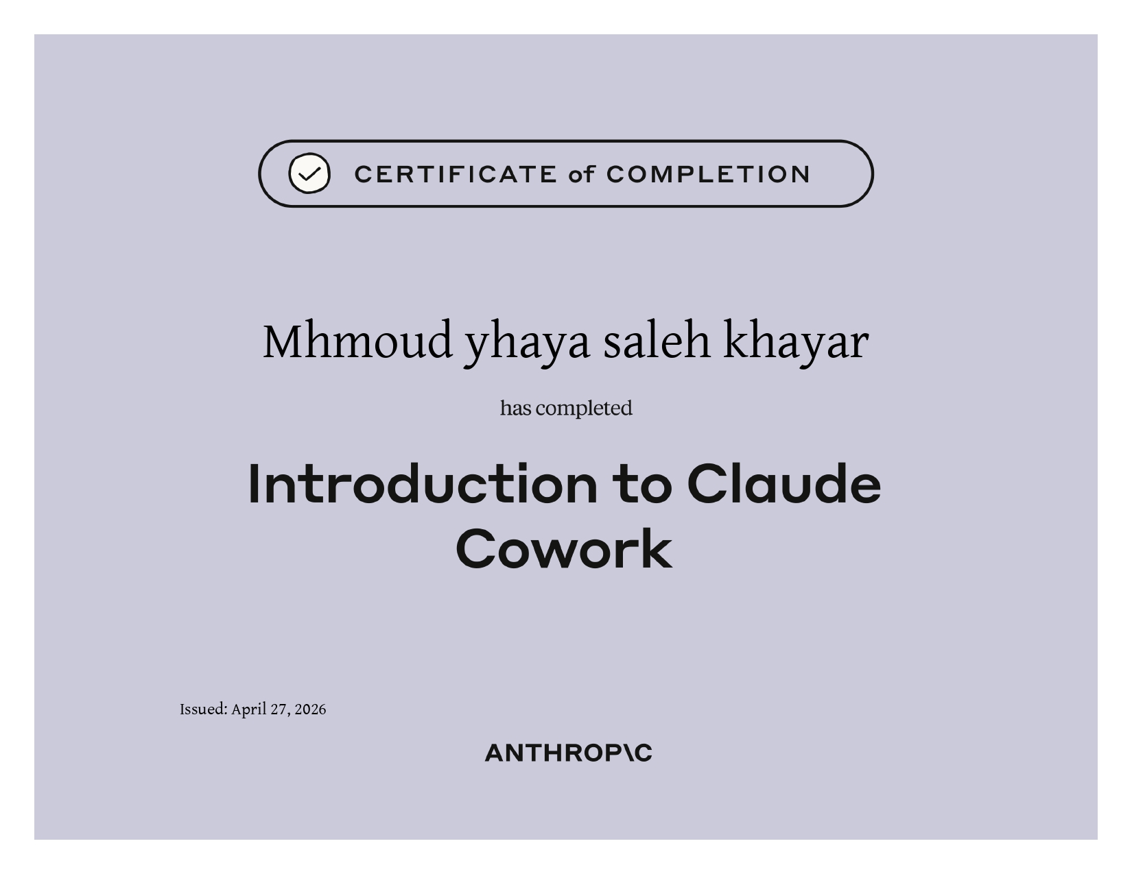 Certificate 3